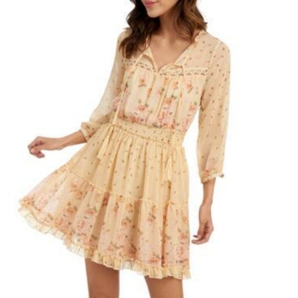 COCO + JAIMESONFloral Chiffon Waist Dress